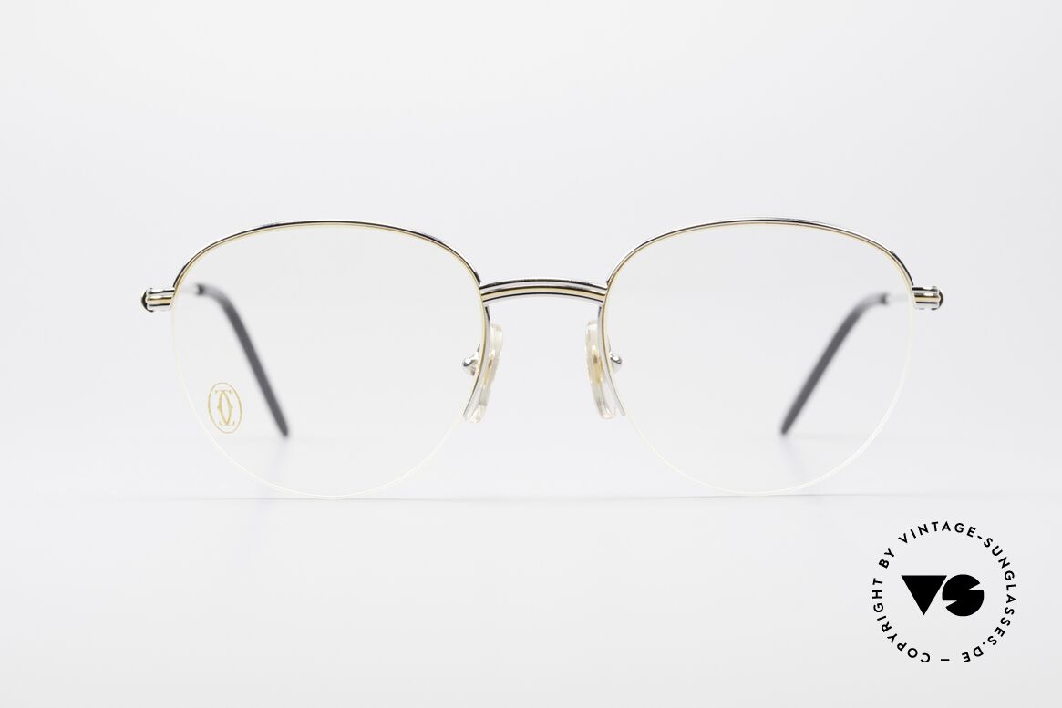 Cartier Colisee Round Luxury Platinum Frame, roundish Cartier vintage eyeglass-frame, size 49/18, Made for Men and Women