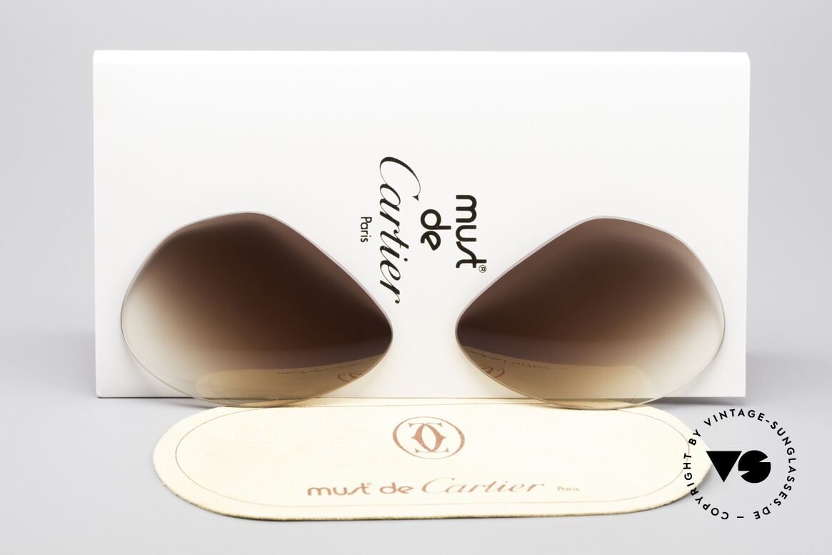 Cartier Vendome Lenses - L Brown Gradient Sun Lenses, replacement lenses for Cartier mod. Vendome 62mm size, Made for Men