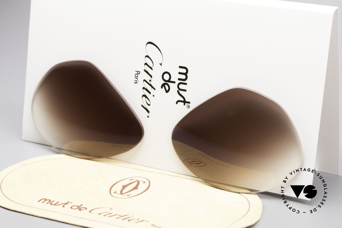 Cartier Vendome Lenses - L Brown Gradient Sun Lenses, new CR39 UV400 plastic lenses (for 100% UV protection), Made for Men