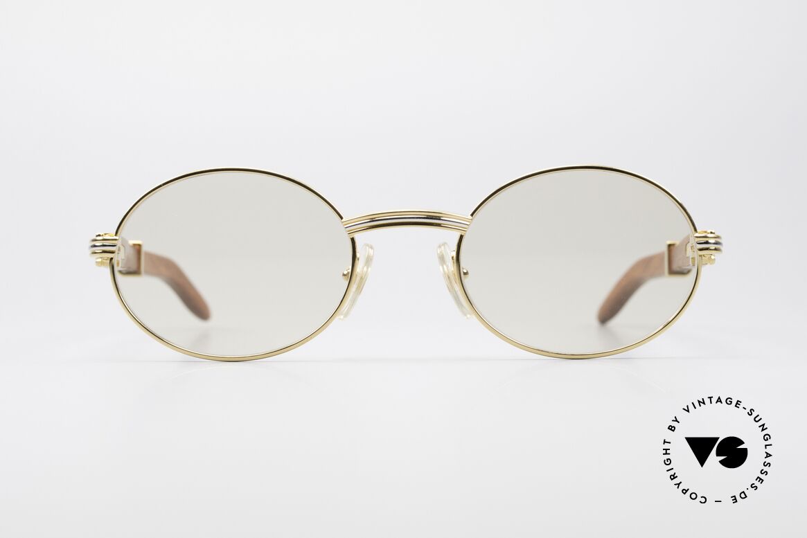 Cartier Giverny Oval Wood Sunglasses, precious oval CARTIER vintage sunglasses from 1990, Made for Men and Women