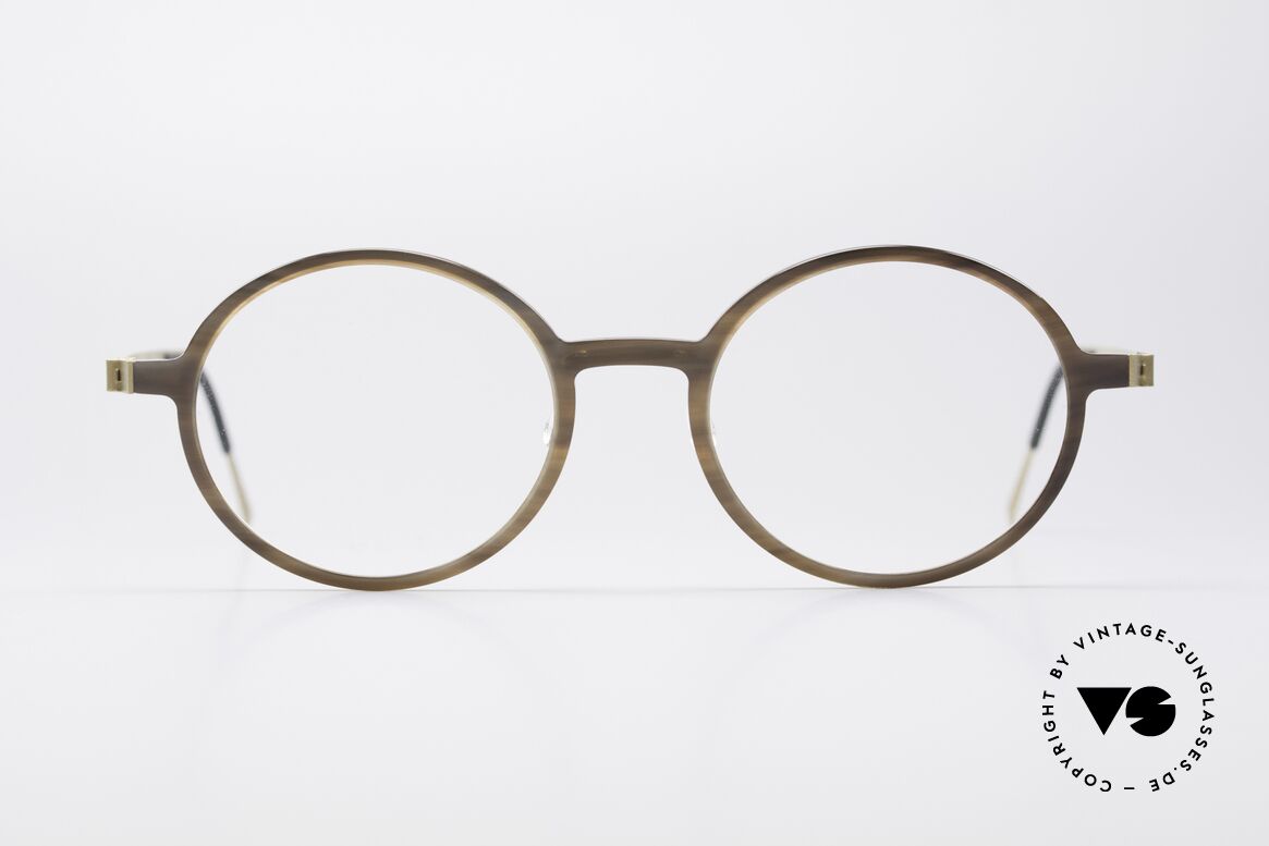 Lindberg 1827 Horn Round Horn Eyeglasses, LINDBERG Horn/Titanium 1827 eyeglasses, size 50-19, Made for Men