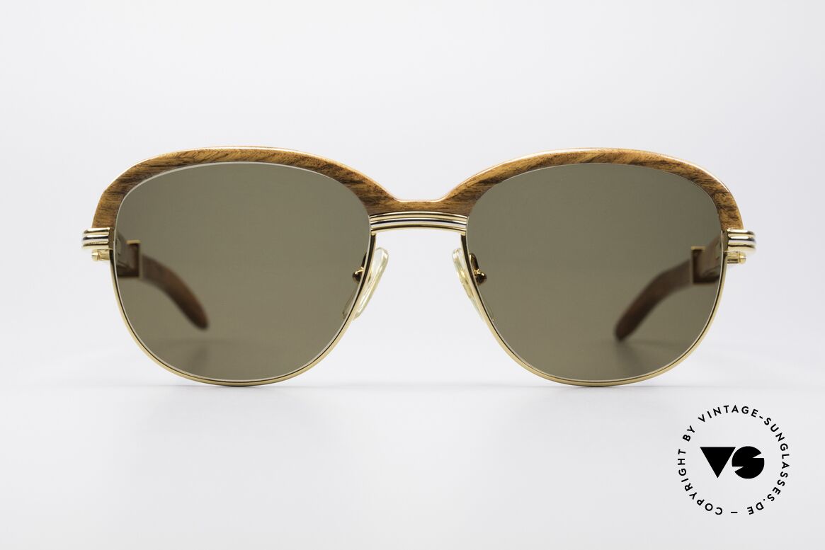 Cartier Malmaison Bubinga Precious Wood Frame, precious CARTIER vintage wood sunglasses from 1990, Made for Men and Women