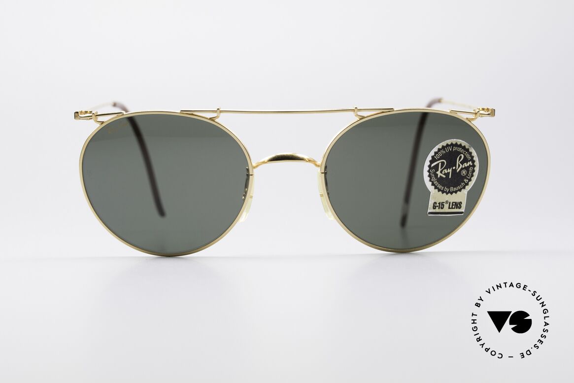 Ray Ban Deco Metals Round B&L USA Round Sunglasses, vintage 1990's designer-sunglasses; made in U.S.A., Made for Men and Women