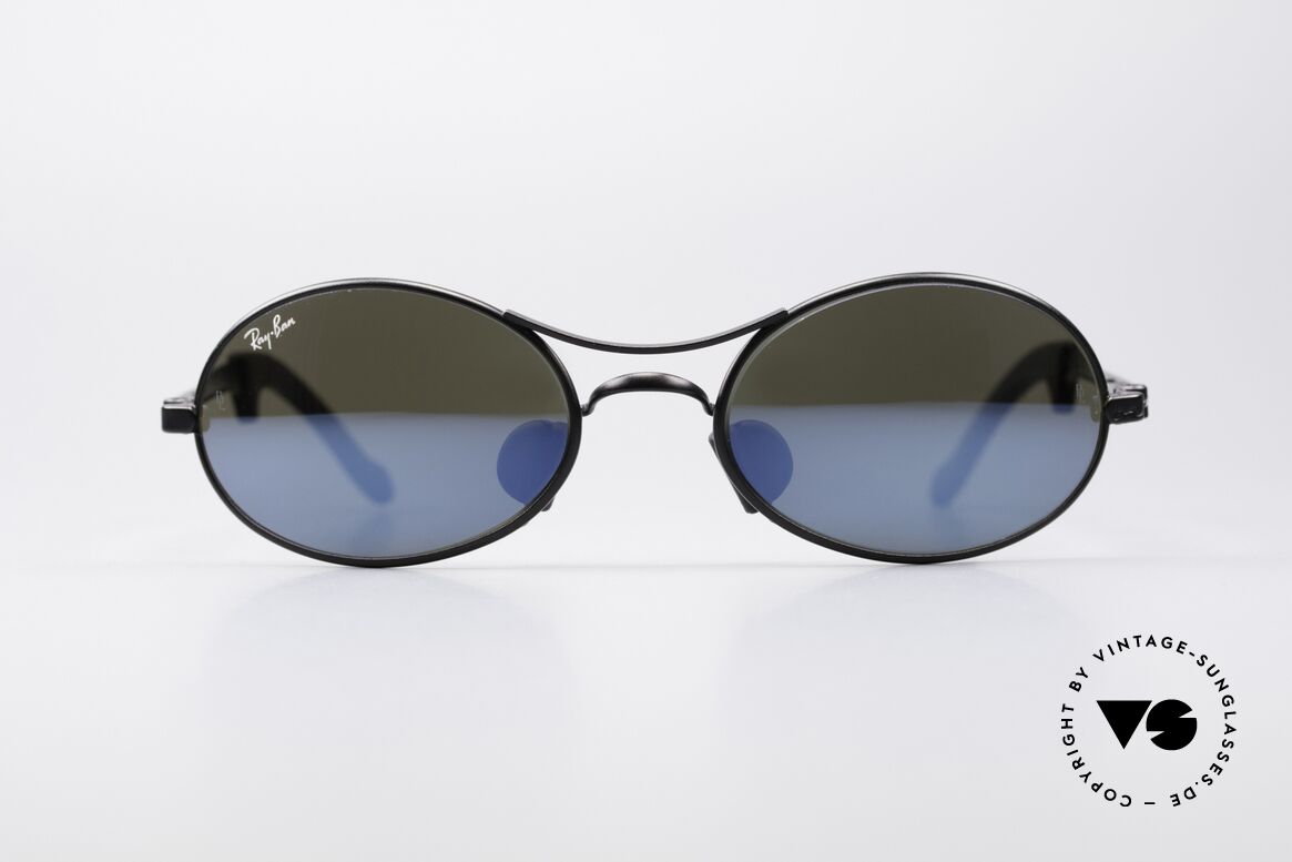 Ray Ban Orbs 9 Base Oval Blue Mirror B&L USA Shades, futuristic sports designer sunglasses by Ray Ban; B&L, Made for Men