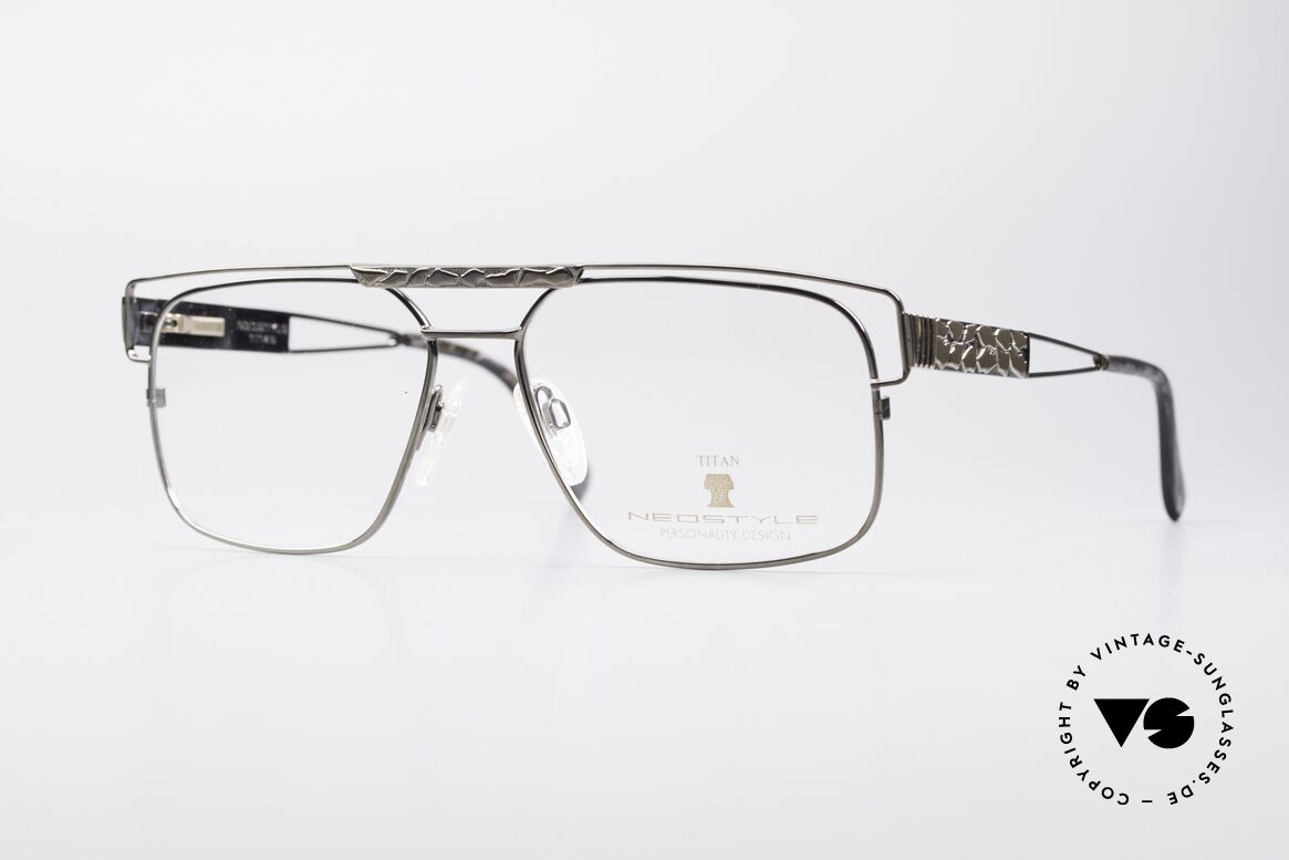 Neostyle Dynasty 430 80's Titanium Eyeglasses Men, striking men's glasses by Neostyle; LARGE size, Made for Men