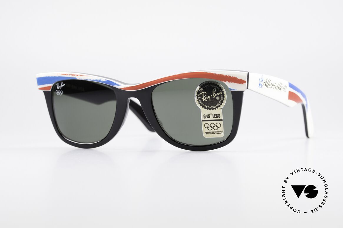 Ray Ban Wayfarer I Olympic Games Albertville, LIMITED Bausch&Lomb vintage Wayfarer sunglasses, Made for Men and Women