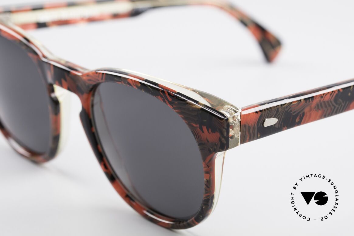 Alain Mikli 903 / 687 80's Panto Sunglasses Small, handmade quality (red/black marbled), small size, Made for Men and Women