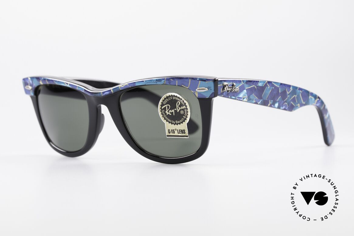 Ray Ban Wayfarer I Original Mosaic Wayfarer 80's, famous movie sunglasss from the 80's; cult object!, Made for Men and Women