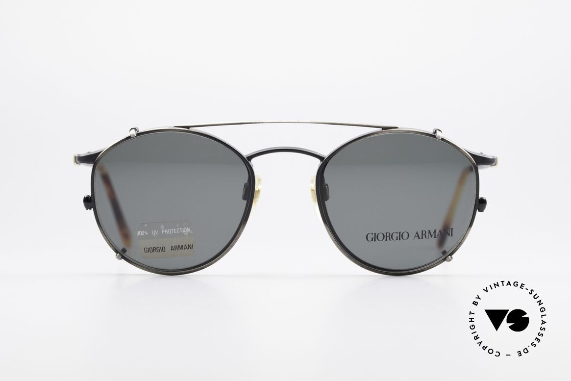 Giorgio Armani 132 Clip On Panto Eyeglasses, timeless vintage Giorgio Armani designer eyeglasses, Made for Men Giorgio Armani 132 Clip On Panto Eyeglasses, timeless vintage Giorgio Armani designer eyeglasses, Made for Men