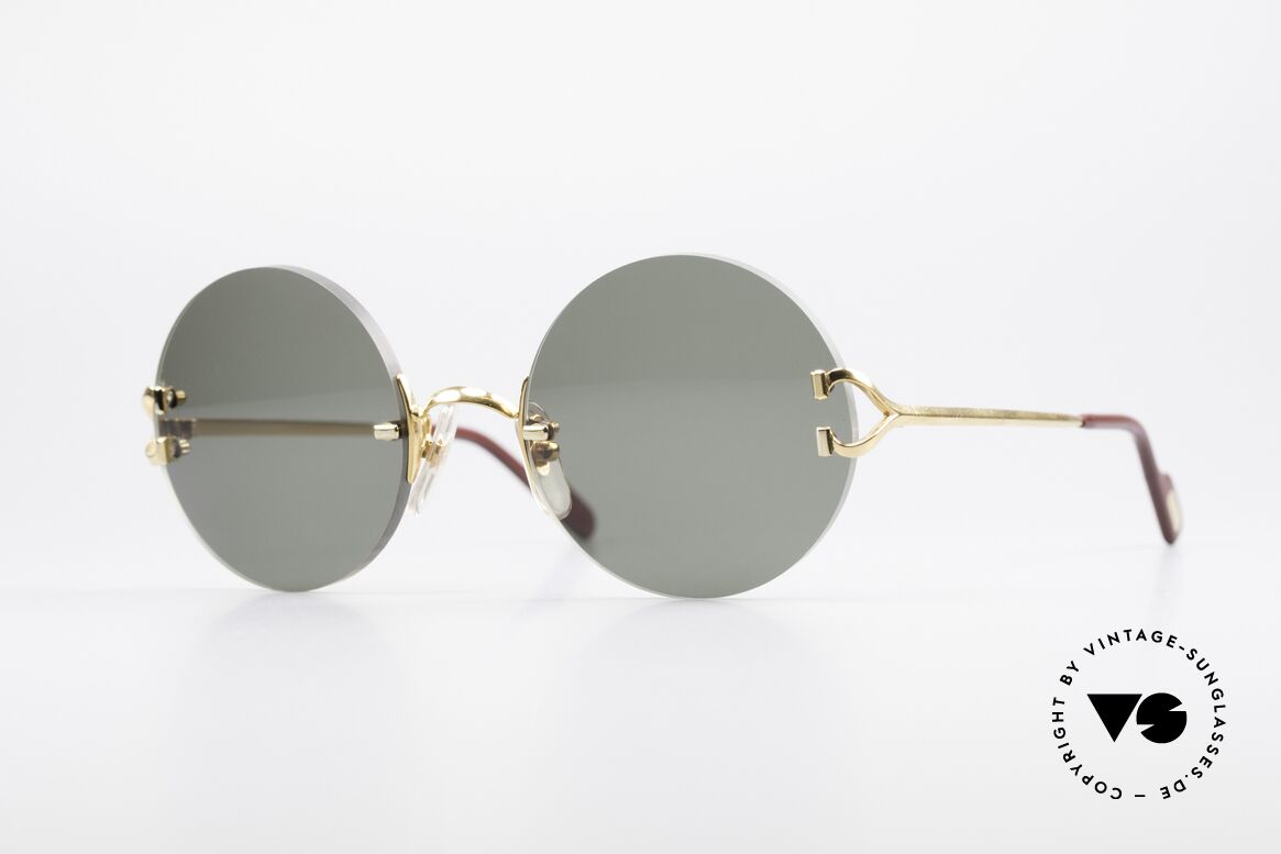 Cartier Madison Round Luxury Sunglasses 90's, noble rimless CARTIER luxury sunglasses from 1997, Made for Men and Women