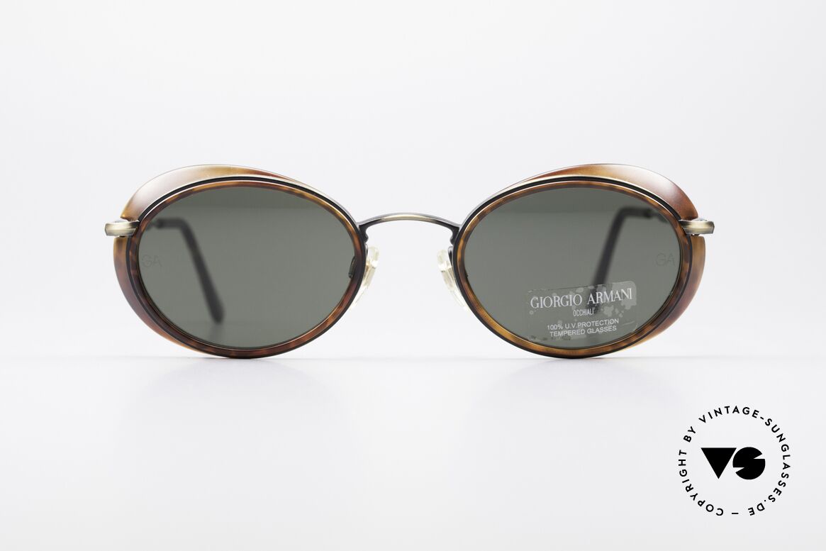 Giorgio Armani 666 Side Shields Frame Oval, 90's Armani designer sunglasses with small side shields, Made for Men and Women Giorgio Armani 666 Side Shields Frame Oval, 90's Armani designer sunglasses with small side shields, Made for Men and Women