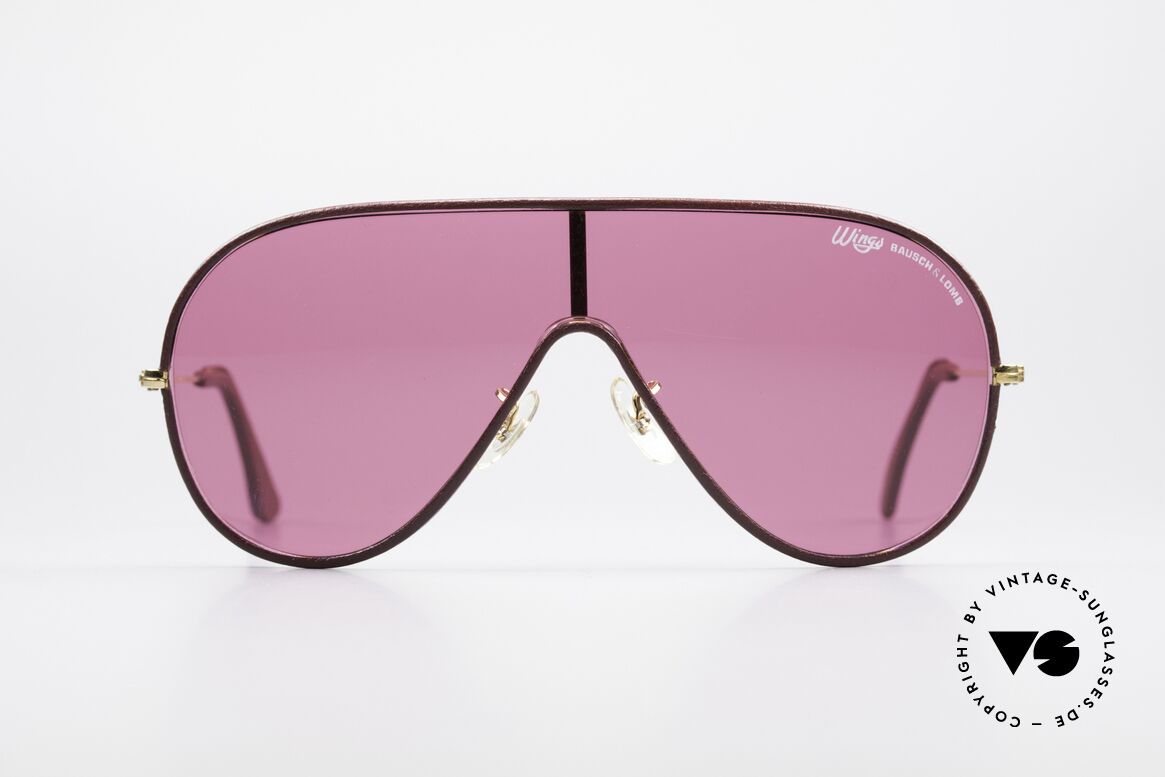 Bausch & Lomb Wings Rare Pink Leather Shades, Bausch & Lomb VINTAGE sunglasses from 1990/91, Made for Men and Women