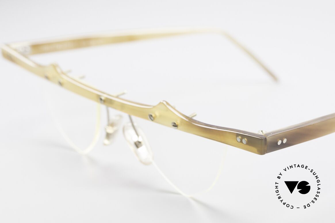 Theo Belgium Eta Heart Glasses Buffalo Horn, 'ETA' model was made with heart-shaped DEMO lenses, Made for Women