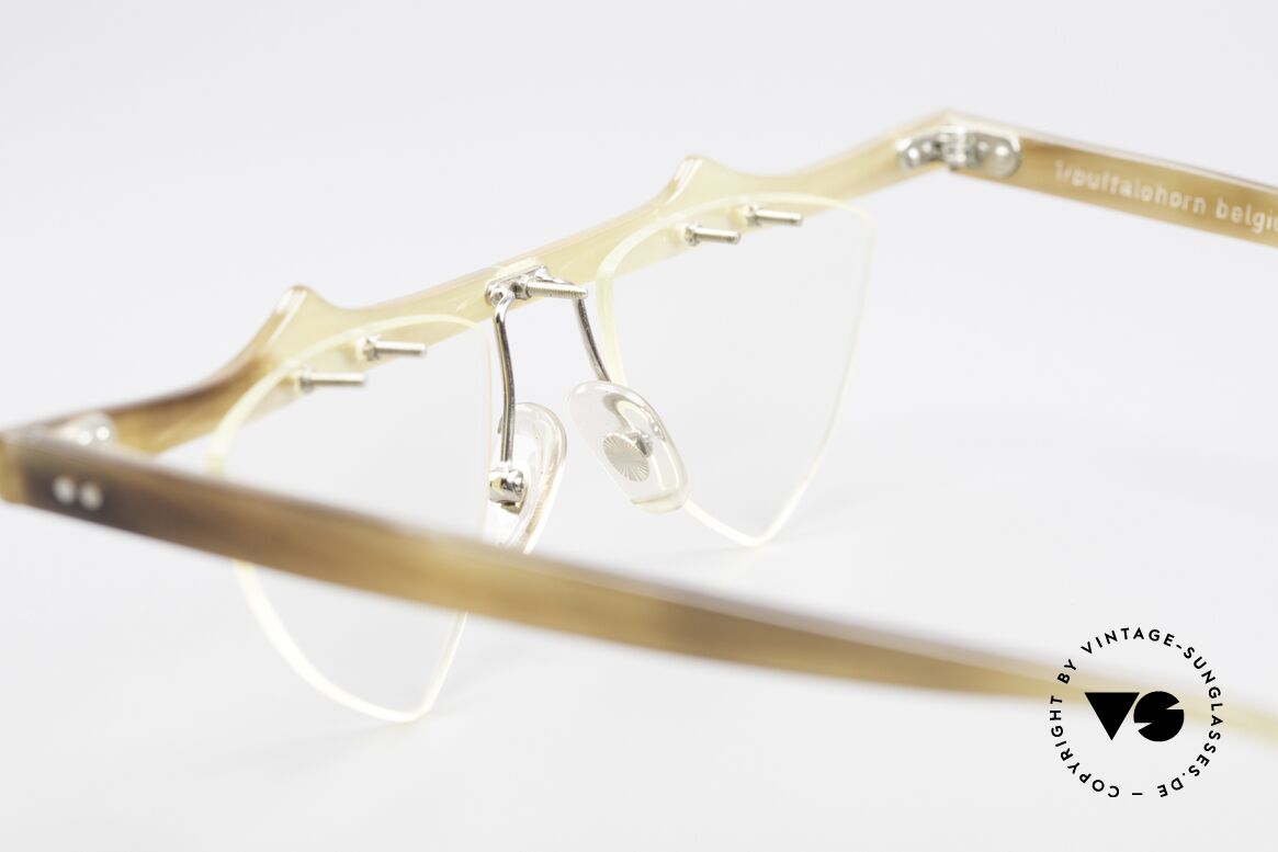 Theo Belgium Eta Heart Glasses Buffalo Horn, Size: large, Made for Women
