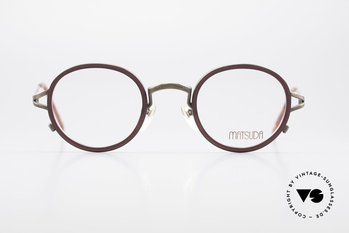 Matsuda 2835 Round 90's Eyeglass-Frame, 90's vintage designer eyeglasses by Matsuda, Japan, Made for Men and Women