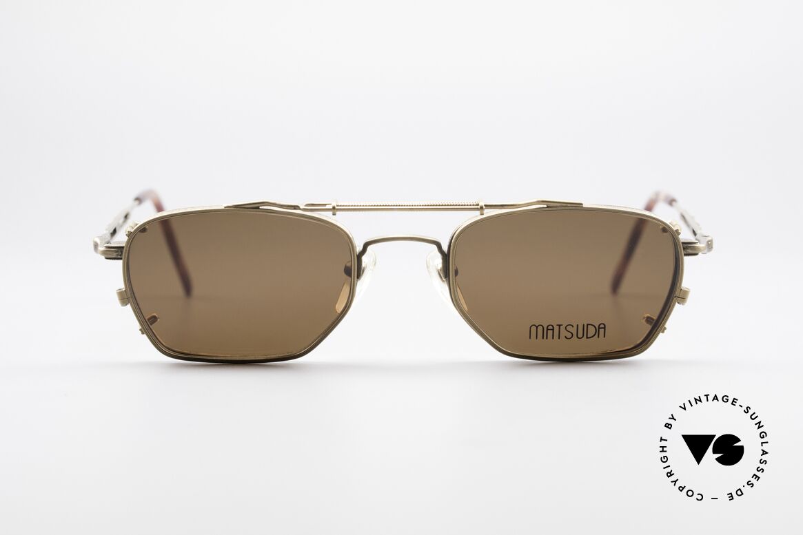 Matsuda 2882 Vintage Frame With Sun Clip, vintage Matsuda designer eyeglasses from the 90s, Made for Men