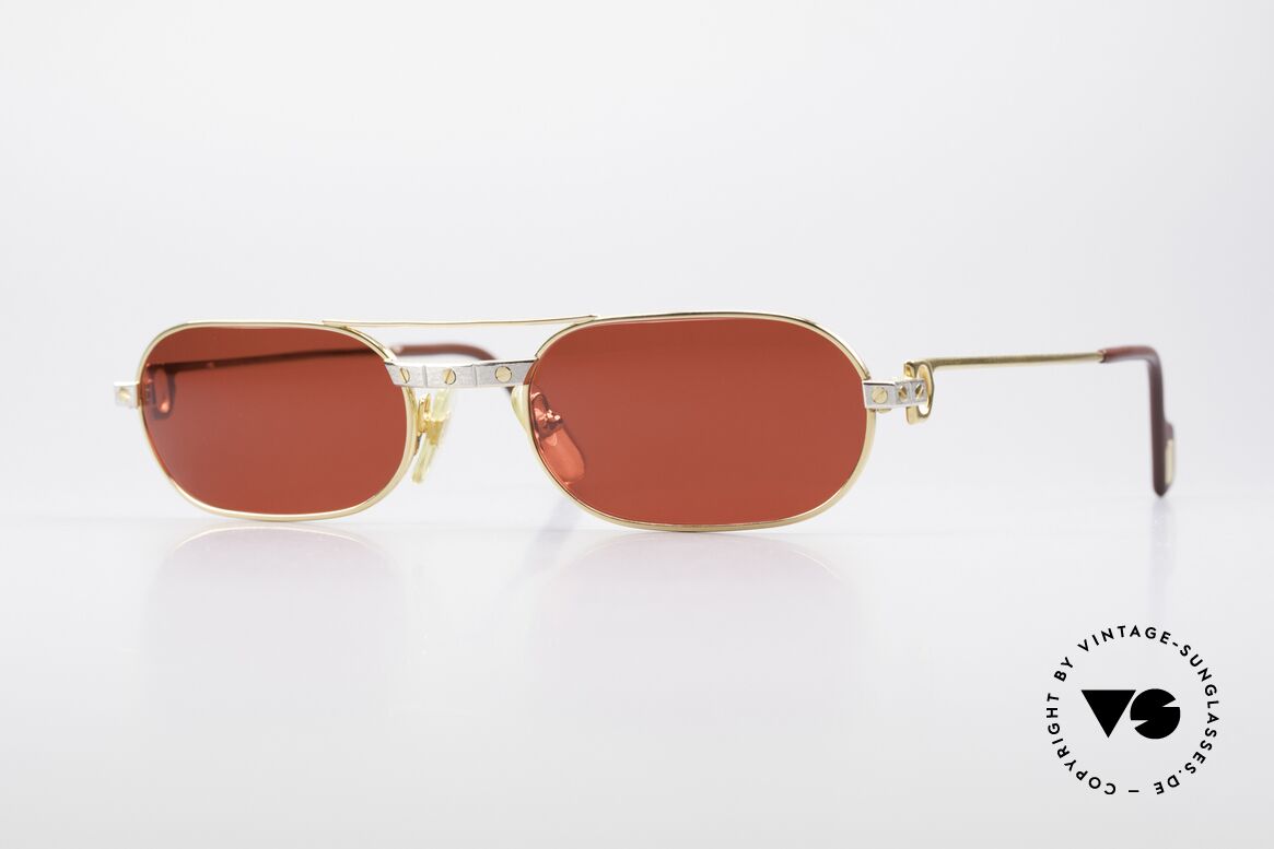 Cartier MUST Santos - M Luxury Sunglasses 3D Red, MUST: the first model of the Lunettes Collection '83, Made for Men