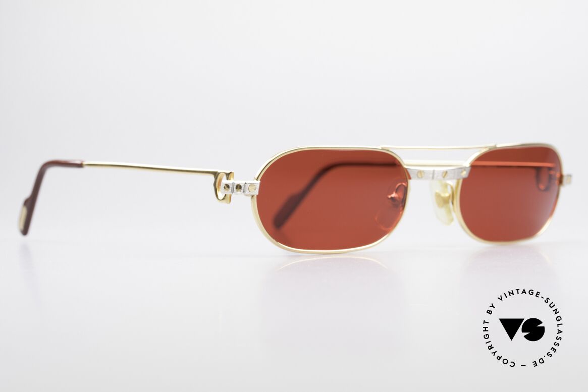 Cartier MUST Santos - M Luxury Sunglasses 3D Red, 22ct gold-plated frame (like all old Cartier originals), Made for Men
