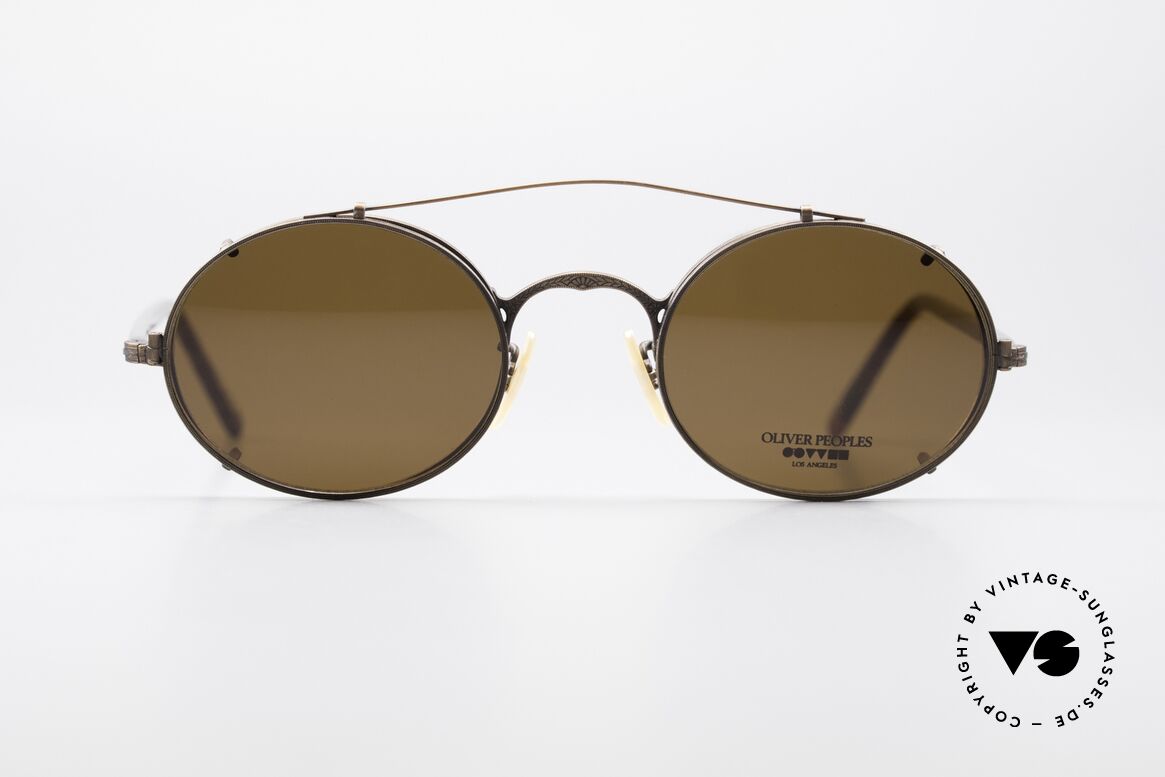 Oliver Peoples 5OVBR Vintage Frame With Clip On, vintage Oliver Peoples sunglasses from the mid 90's, Made for Men and Women