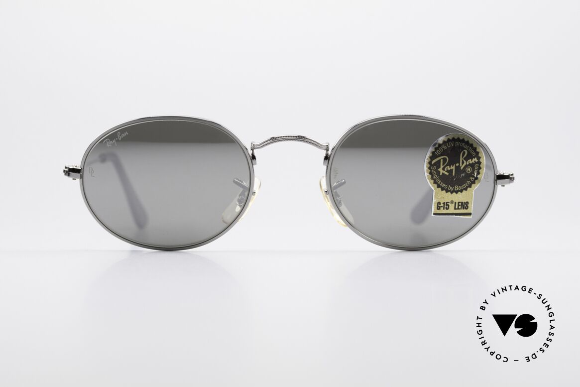 Ray Ban Classic Style I Mirrored B&L USA Sunglasses, oval vintage sunglasses with mirrored lenses, Made for Men and Women