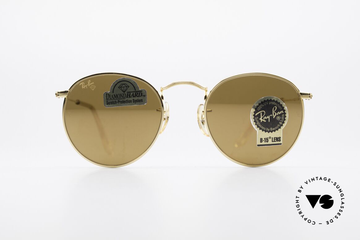 Ray Ban Round Metal 47 Round Diamond Hard Shades, a timeless classic in high-end quality; made in USA, Made for Men and Women