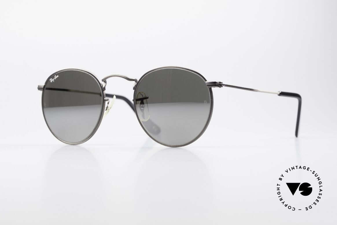 Ray Ban Round Metal 47 Mirrored B&L USA Sunglasses, small round 1980's Ray-Ban B&L vintage sunglasses, Made for Men and Women
