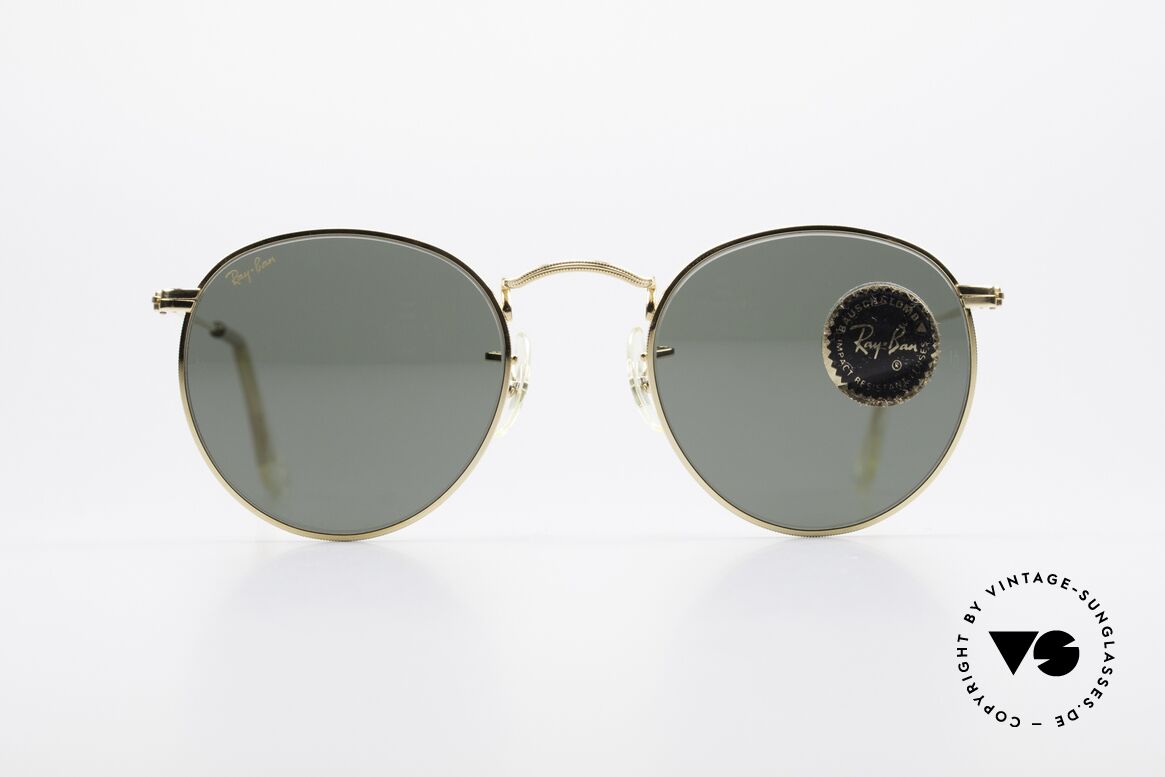 Ray Ban Round Metal 47 Small Round B&L Sunglasses, a timeless classic in high-end quality; made in USA, Made for Men and Women