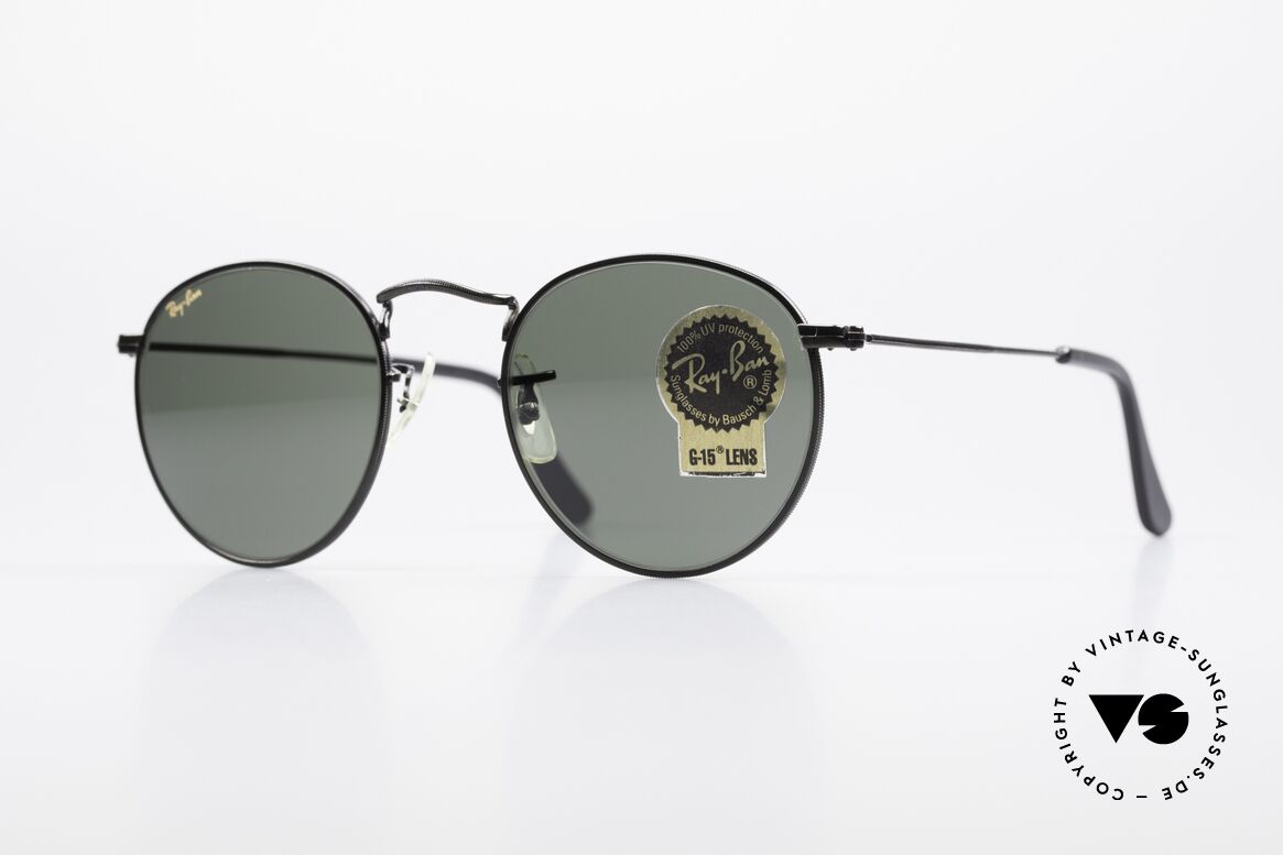 Ray Ban Round Metal 47 Small Round USA Sunglasses, small round 1980's Ray-Ban B&L vintage sunglasses, Made for Men and Women
