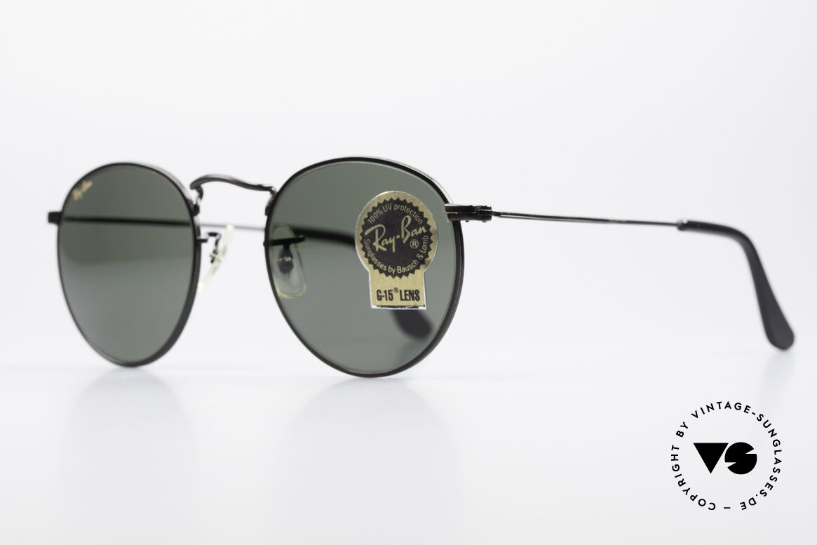 Ray Ban Round Metal 47 Small Round USA Sunglasses, legendary B&L mineral lenses (100% UV protection), Made for Men and Women