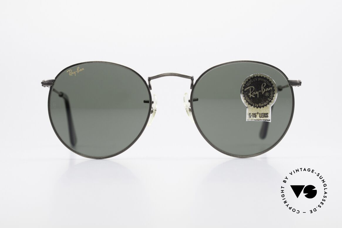 Ray Ban Round Metal 49 Round Vintage Sunglasses USA, round 1980's Ray-Ban Bausch&Lomb vintage shades, Made for Men and Women