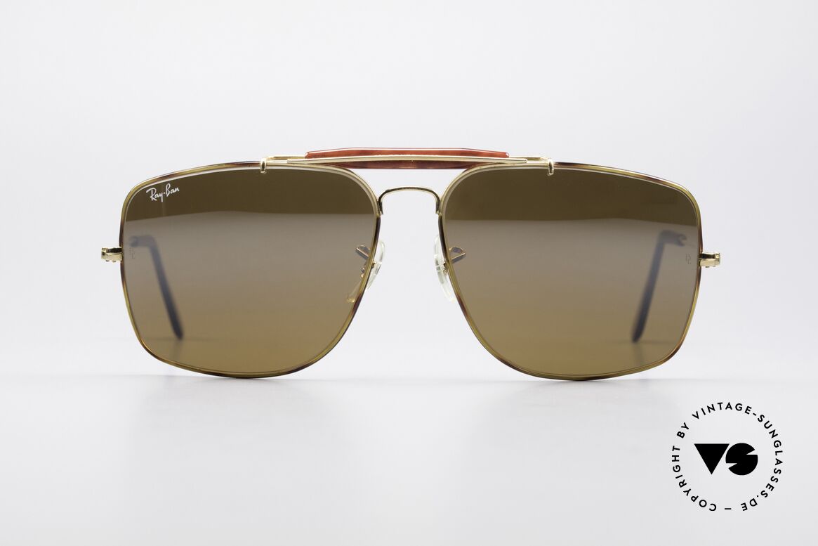 Ray Ban Explorer Large Tortuga Frame Brown Mirrored, old 80's Ray-Ban USA B&L vintage sunglasses, Made for Men