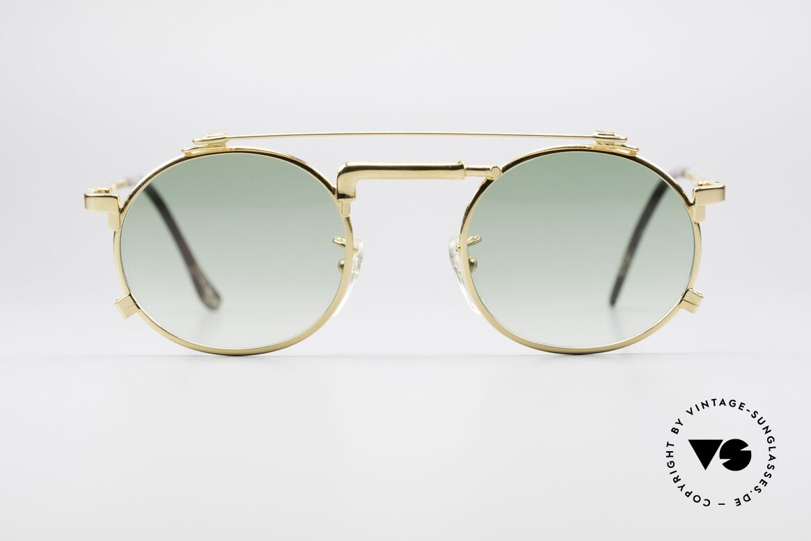 Chai No4 Round Gold Plated Tap Sunglasses, rare, extraordinary VINTAGE sunglasses by CHAI, Made for Men and Women