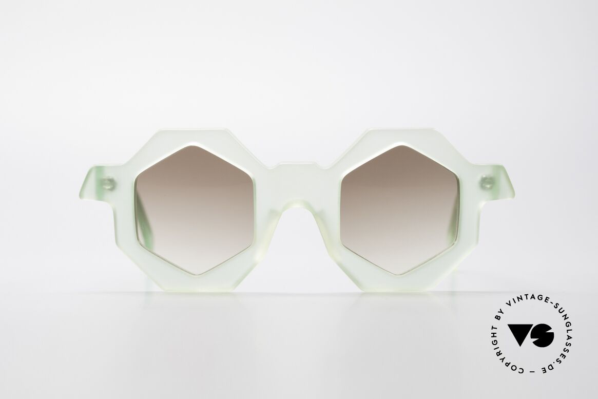 Alain Mikli 0157 / 938 Hexagonal 80's Sunglasses, multi-angular designer sunglasses by Alain Mikli, Made for Women