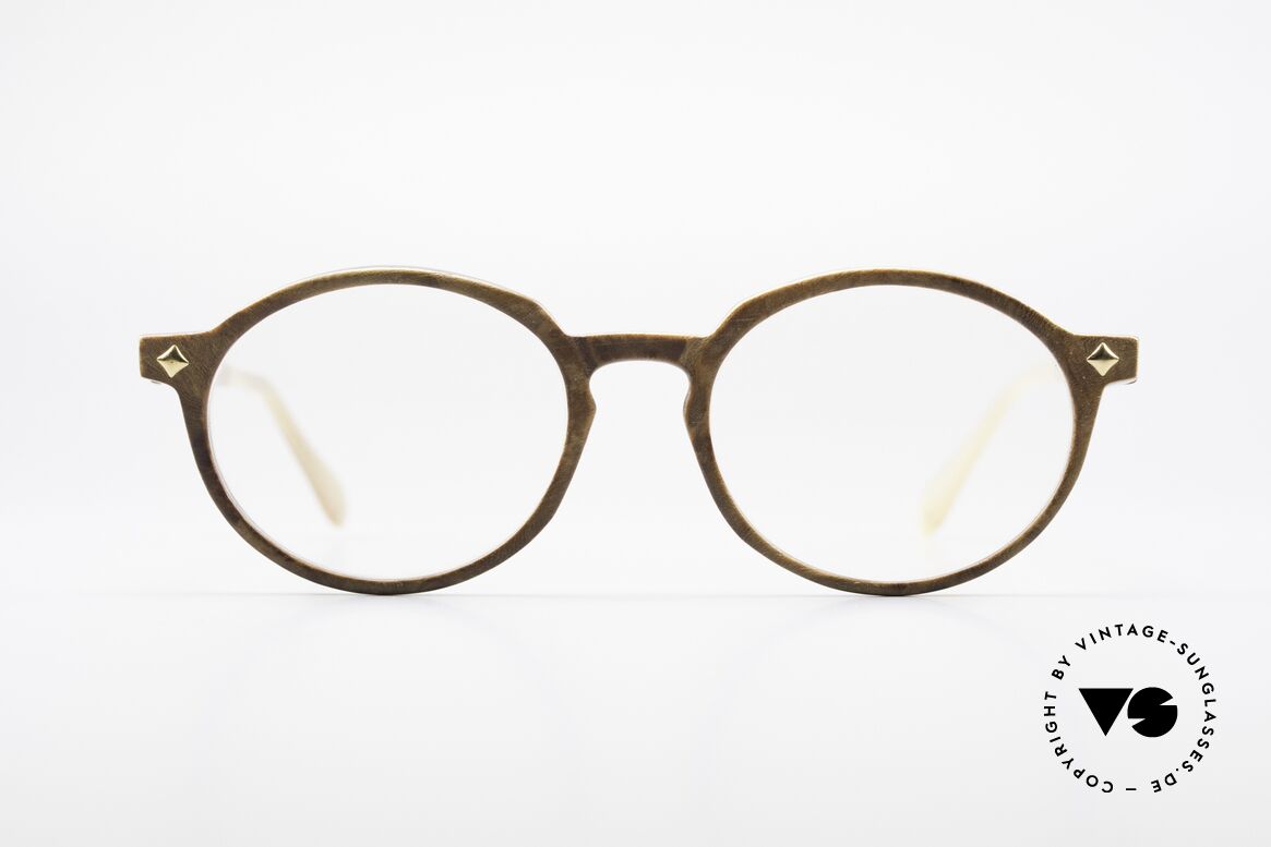 MCM München 300 Buffalo Horn Panto Frame, luxury horn eyeglasses by MCM from the 1980's, Made for Men and Women