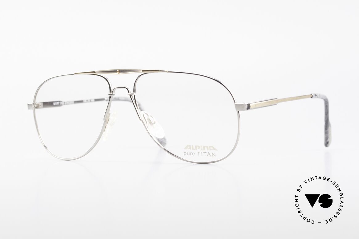 Alpina M1FT Vintage Aviator Titan Frame, true vintage 1990's designer eyeglasses by ALPINA, Made for Men