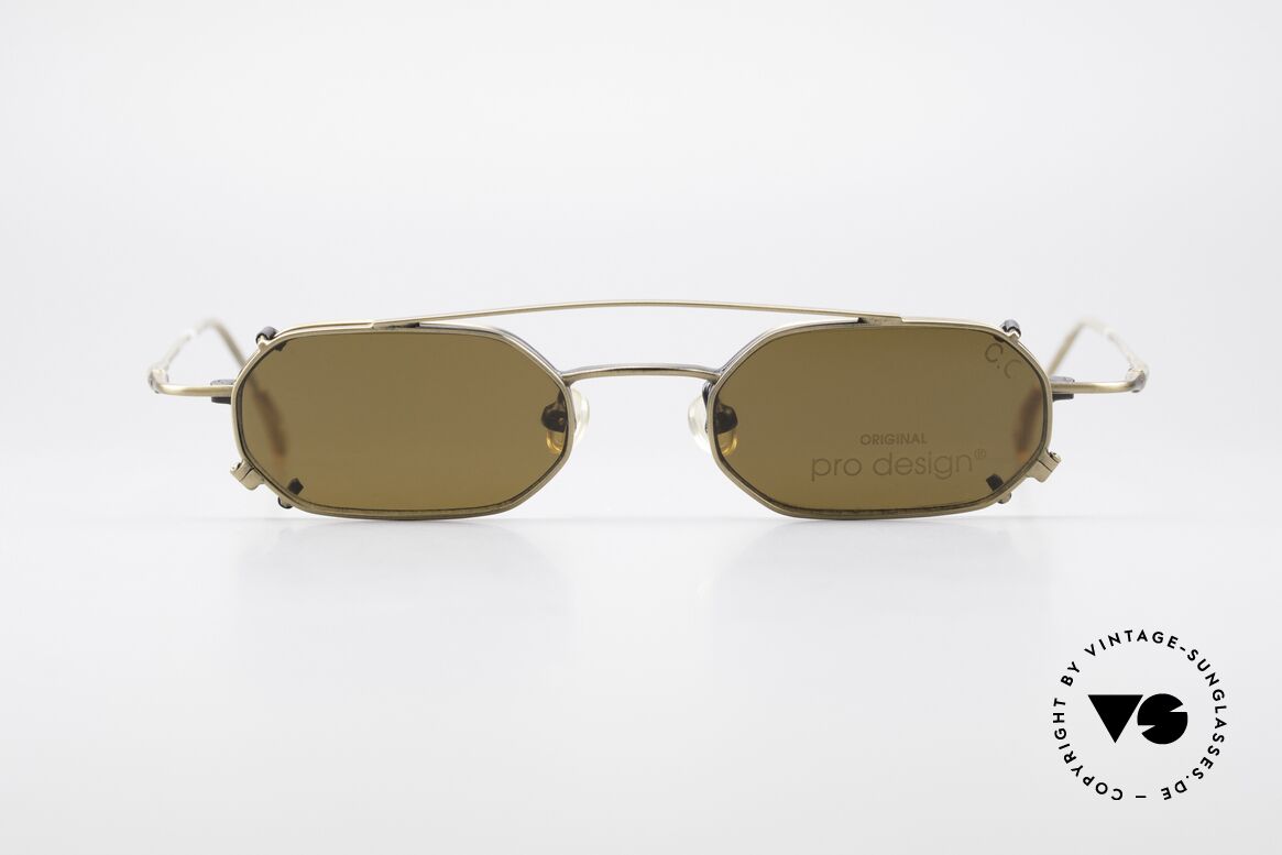 ProDesign P812 Clip On 90's Sunglasses, noble 90's designer eyeglasses by Pro Design, Denmark, Made for Men and Women