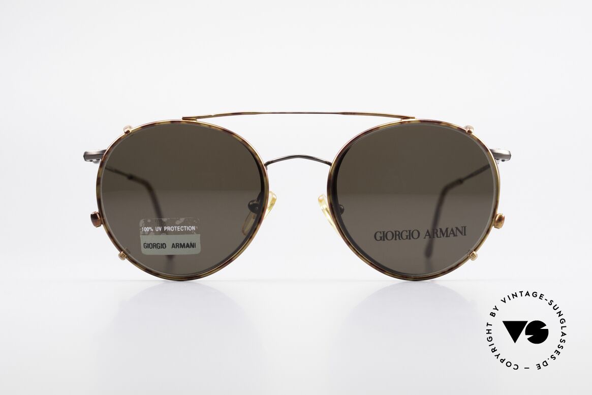 Giorgio Armani 253 Panto Vintage Frame Clip On, timeless vintage Giorgio Armani designer eyeglasses, Made for Men
