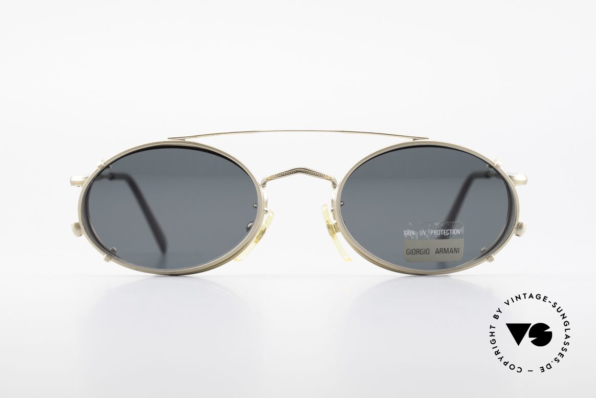 Giorgio Armani 131 Eyeglass-Frame With Sun Clip, oval GIORGIO ARMANI vintage designer sunglasses, Made for Men and Women