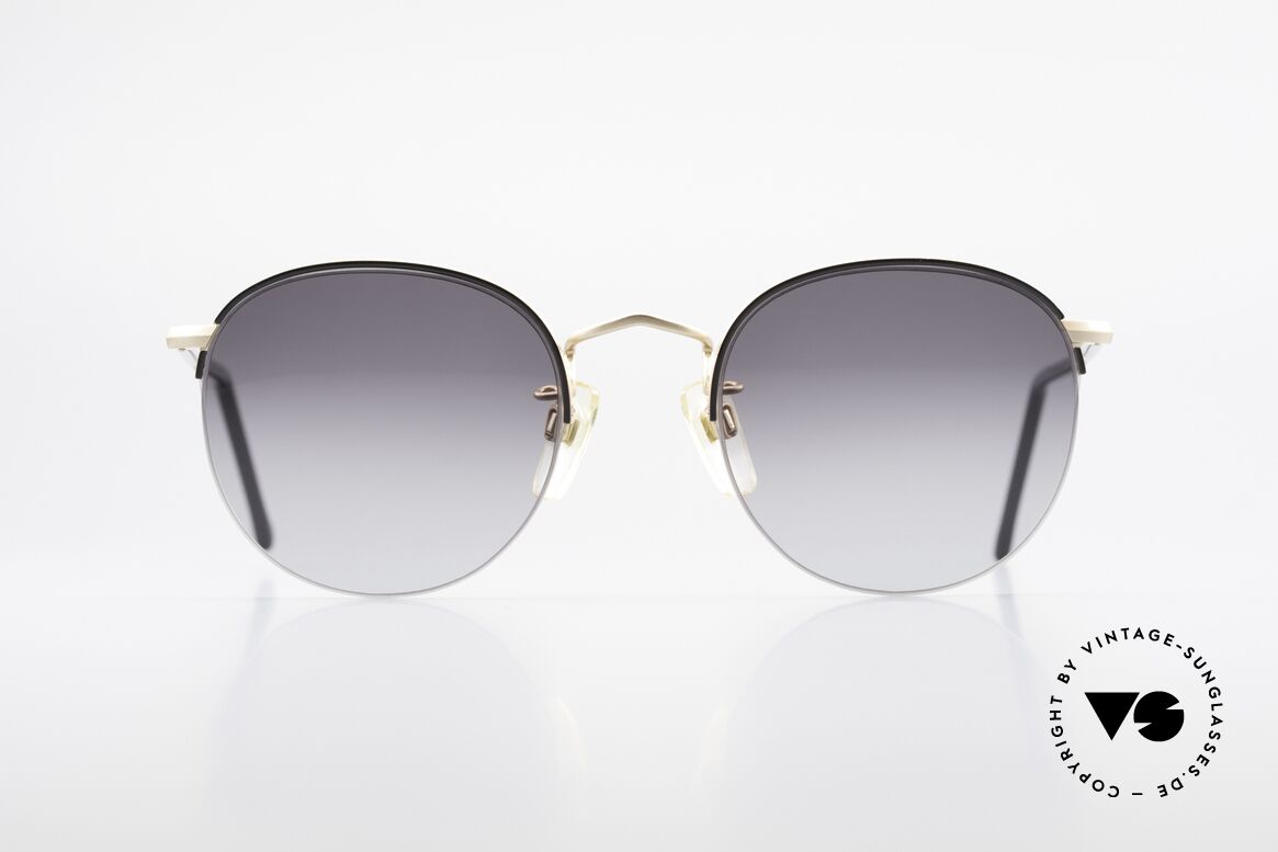 Giorgio Armani 142 Rimless Panto Sunglasses 80's, round 'panto design' with discreet elegant coloring, Made for Men