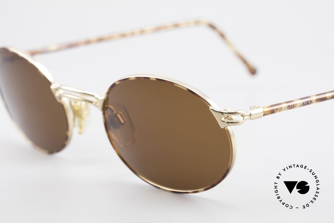 Giorgio Armani 194 Oval 90s Sunglasses No Retro, with dark brown sun lenses (for 100% UV protection), Made for Men and Women