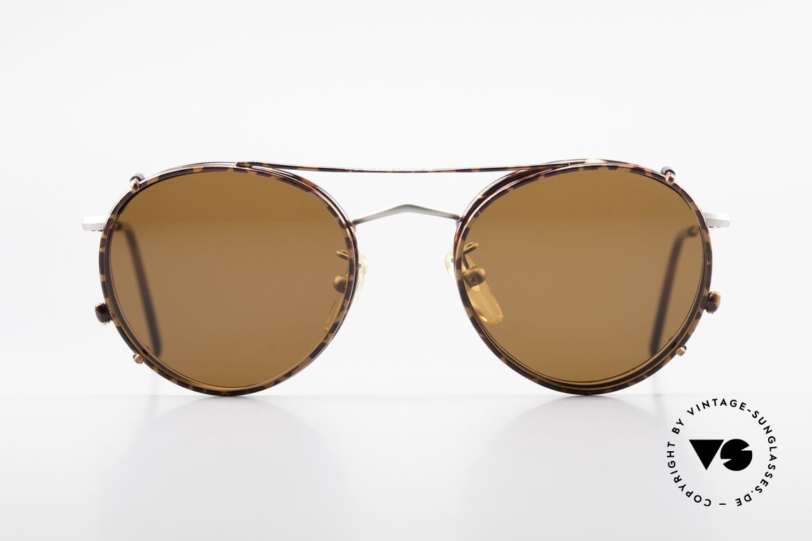 Giorgio Armani 112 Clip On Panto Frame 80's, PANTO Giorgio Armani vintage designer sunglasses, Made for Men and Women