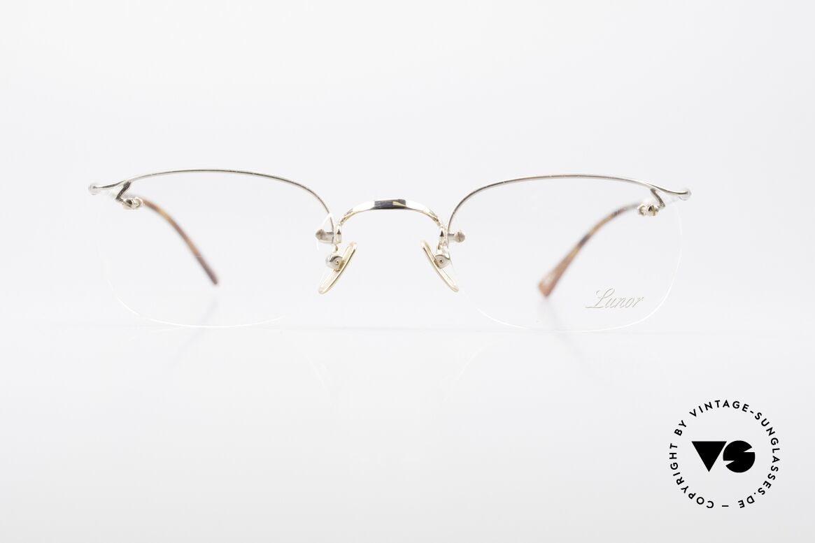 Lunor Classic Semi Rimless Vintage Frame, LUNOR: shortcut for French "Lunette d'Or" (gold glasses), Made for Men and Women