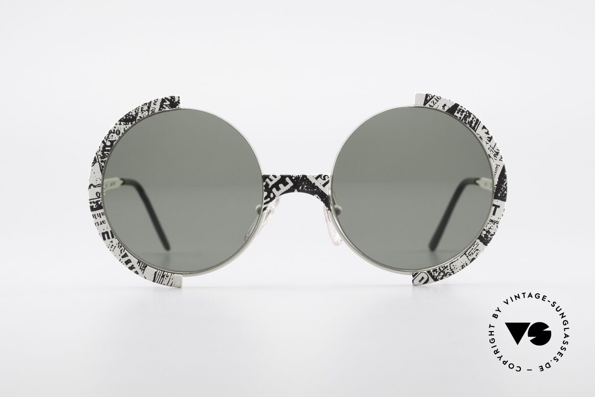 Casanova FC4 Fancy Newspaper Sunglasses, interesting frame pattern (looks like a newspaper), Made for Men and Women