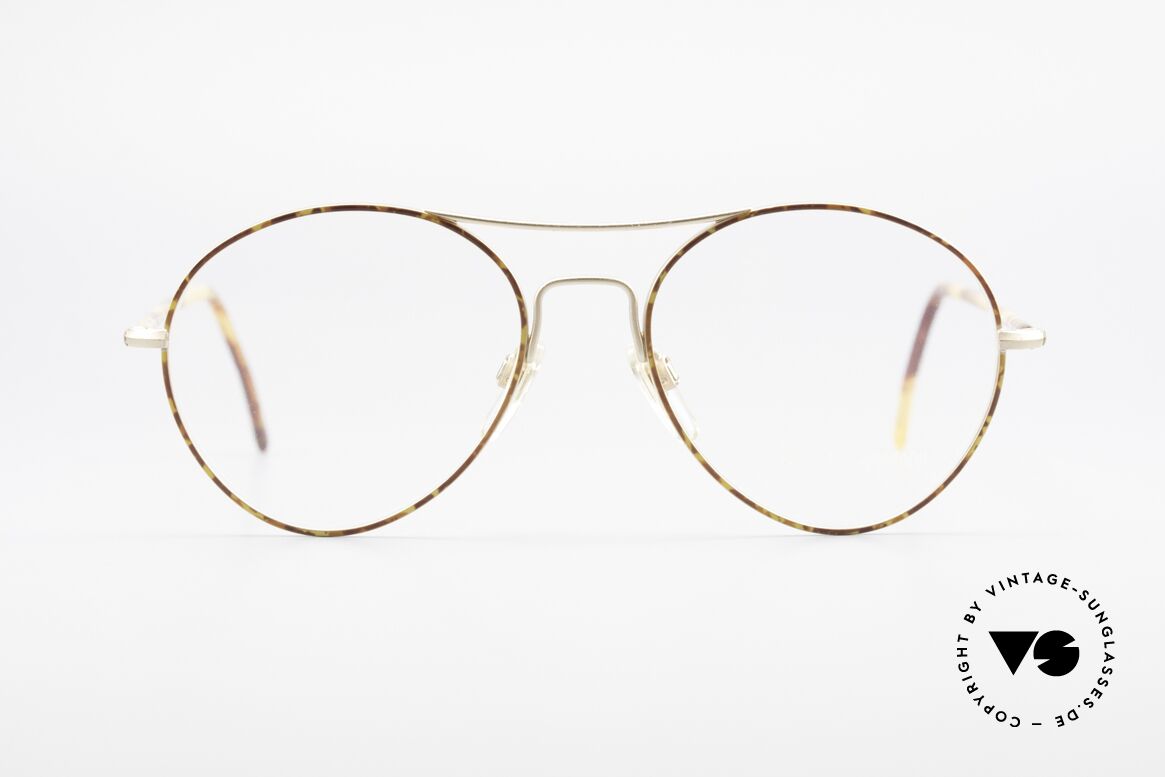 Giorgio Armani 120 Vintage Aviator Glasses Men, dull gold / chestnut framework with DEMO lenses, Made for Men