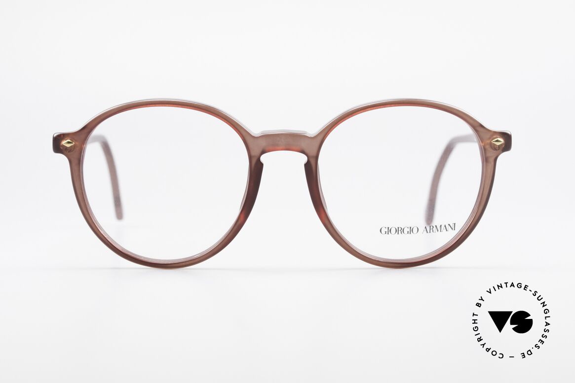 Giorgio Armani 325 Vintage Panto 90's Eyeglasses, PANTO frame design with classic translucent brown, Made for Men