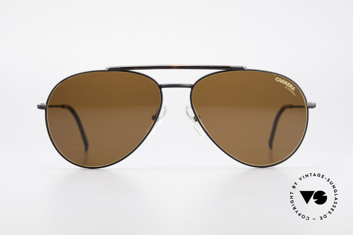 Carrera 5349 True Vintage Aviator Shades, dull black frame with a tortoise colored brow bar, Made for Men