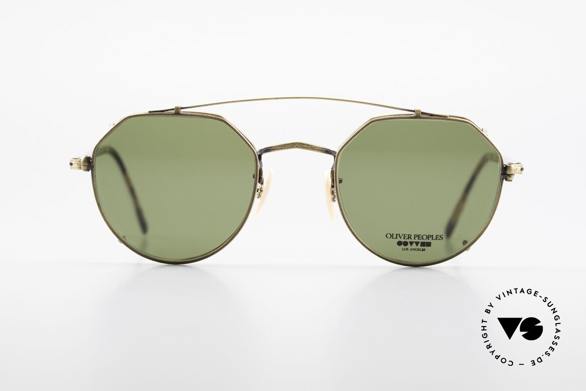 Oliver Peoples 43TAG Designer Glasses With Clip On, vintage Oliver Peoples sunglasses from the mid 90's, Made for Men and Women
