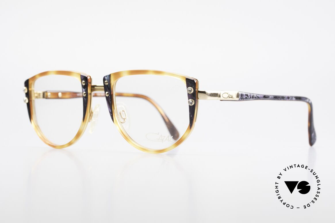 Cazal 332 Rare Original 1990's Eyewear, ornamental screws with tiny shiny rhinestones, Made for Women