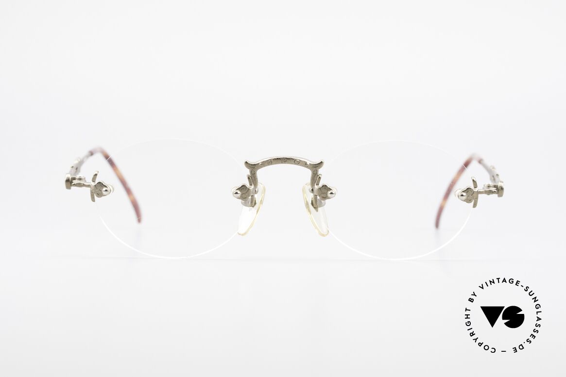 Jean Paul Gaultier 55-4172 Rimless Designer Glasses JPG, 90's vintage designer eyeglass-frame by J.P. Gaultier, Made for Men and Women