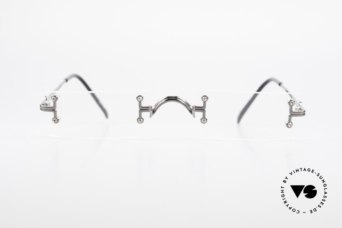 Jean Paul Gaultier 55-9172 Rimless JPG Designer Glasses, 90's vintage designer eyeglass-frame by J.P. Gaultier, Made for Men and Women